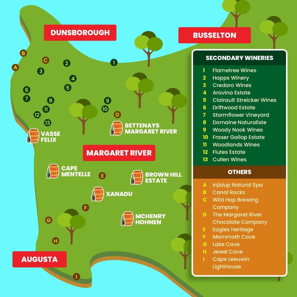 Margaret River Wineries Map