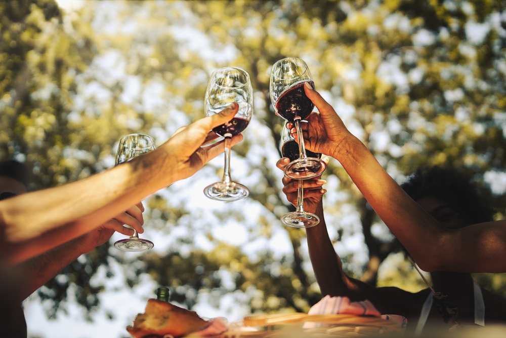 Friends drinking wine together on a Margaret River wine tour