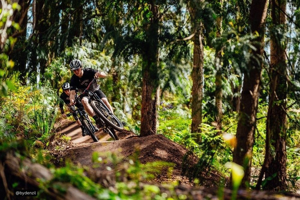 Mountain biker riding on Classic Creek, Creek Trails