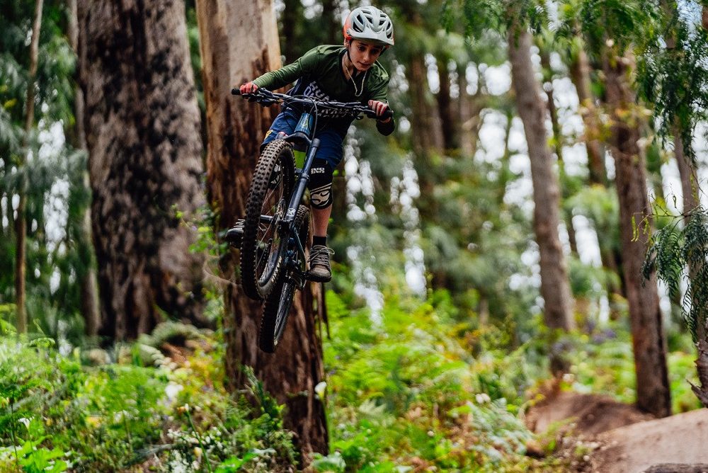 Mountain biker riding on Gloobers Pool, Creek Trails