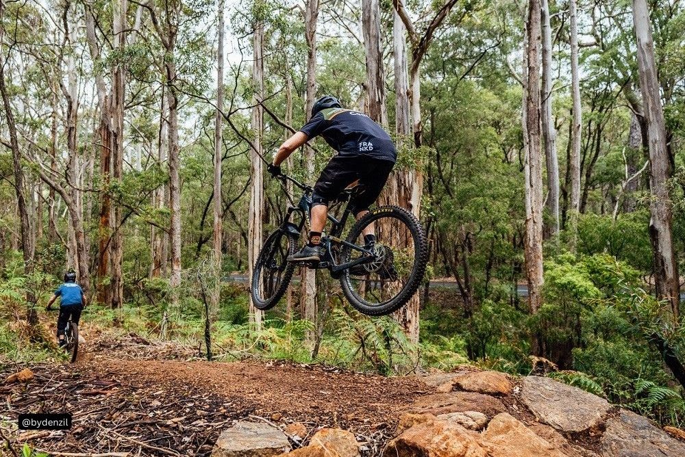 Mountain biker riding on Golden Carrot, Wooditjup Trails